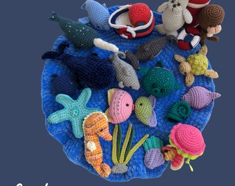 Crochet pattern Sea animals set. Amigurumi toys pattern