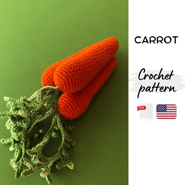 Carrots crochet pattern. Crochet vegetables pattern. Easter crochet pattern