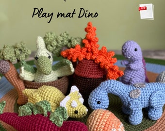 Crochet pattern - Play mat Dinosaur park