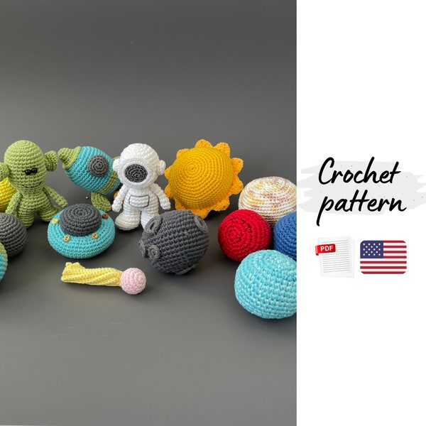 Crochet pattern space, crochet rocket pattern