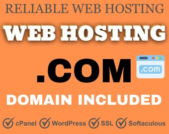 Premium Web Hosting Package with .com Domain Name (1 Year Plan)