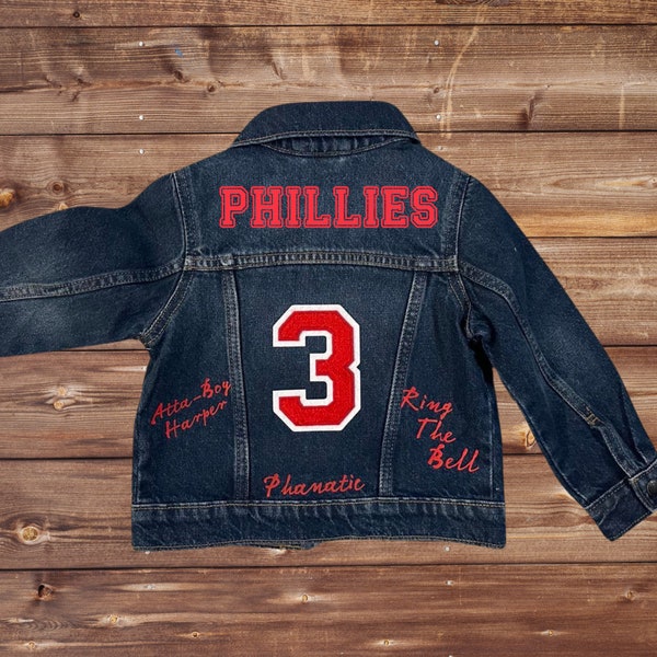 Kids Phillies Jean jacket, Infant Jean jacket, Phillies Jean jacket, kids jacket