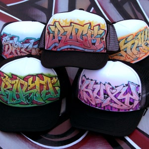 Custom, Hand-Painted Graffiti Hats