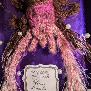 Princess Yeti Crab: Creepy cute crochet faux taxidermy decor