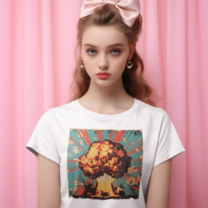 Atoombom-T-shirt, uniek T-shirt, cadeau voor hem of haar, cool grafisch T-shirt, uniseks shirt, origineel ontwerpshirt, esthetisch T-shirt, mode