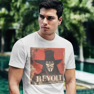 Anonymous V For Vendetta Tee, Unique T-Shirt, Gift for Him or Her, Cool Graphic Tee, Unisex Shirt, Original Design Shirt, Aesthetic Tee