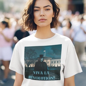 Anonymous V For Vendetta Tee, Unique T-Shirt, Gift for Him or Her, Cool Graphic Tee, Unisex Shirt, Original Design Shirt, Aesthetic Tee
