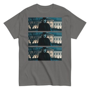 V For Vendetta Tee, Unique T-Shirt, Gift for Him or Her, Cool Graphic Tee, Unisex Shirt, Original Design Shirt, Aesthetic Tee, Fashion