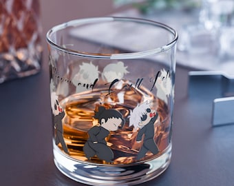 Gojo & Geto Anime Rocks Glass: Jujutsu Kaisen Gift