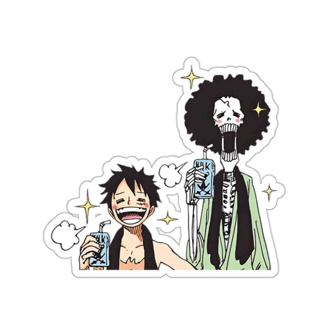 Luffy & Brook Kiss-cut Stickers, One Piece Sticker for Laptop, Water ...