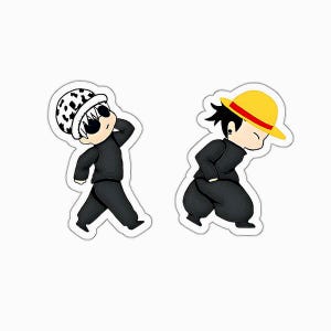 Gojo and Geto Anime Sticker: JJK x One Piece Crossover