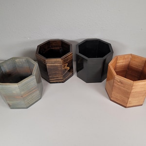 Octagon planters, handmade, cedar wood, indoor/exterior, great for herbs,  flowers, soculents, wood pot, garden, center piece display, gift.