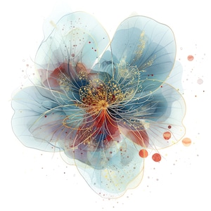 Pacote de clipart de 13 flores abstratas, clipart de várias impressões de flores, JPGs de alta qualidade para impressão, download digital, artesanato em papel, diário de lixo eletrônico