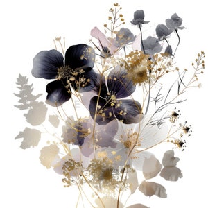 11 Clipart di fiori astratti blush rosa grigio oro, JPG stampabili di alta qualità, download digitale, artigianato di carta, diari spazzatura, adesivo digitale