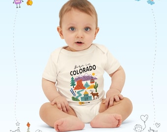 Colorado State Icons Infant One Piece | Mountain, Cactus, Moose, Guitar