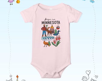 Minnesota State Icons Infant One Piece | Lodge, Loons, Tulips