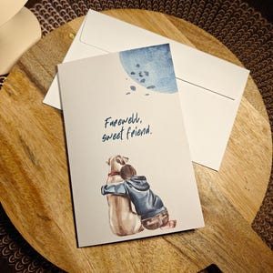 Carte de condoléances « Au revoir chien » de la librairie du rêveur