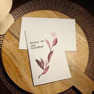 Carte de condoléances « Avant de dire au revoir » de la librairie du rêveur