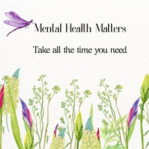Impresión artística de acuarela "Tómate tu tiempo" sobre salud mental