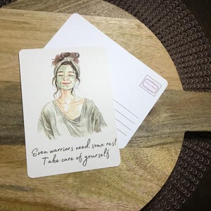 Carte imprimée empathique « Même les guerriers » pour les maladies chroniques de la librairie du rêveur