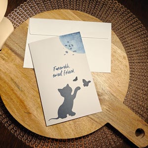 Carte de condoléances « Au revoir chat » de la librairie du rêveur