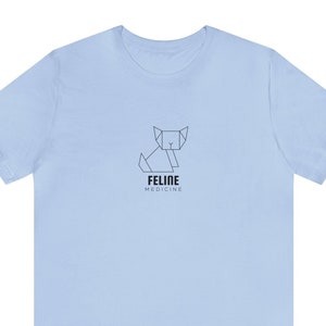 Vet Med Minimalist Feline Medicine T-Shirt | Cat and Veterinary Symbol Tee |  Vet Student Gift |  Veterinarian Gift | Short Sleeve Tee