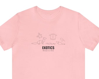 Vet Med Minimalist Exotics Medicine T-Shirt | Exotic Animals|  Vet Student Gift |  Veterinarian Gift | Vet Med | Short Sleeve Tee