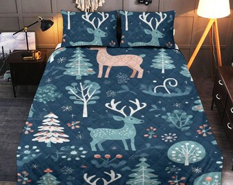 Christmas bed linen with reindeer