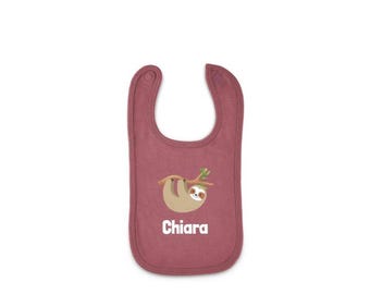 Personalized Baby Bib with Sloth – Soft, Stylish & Unique
