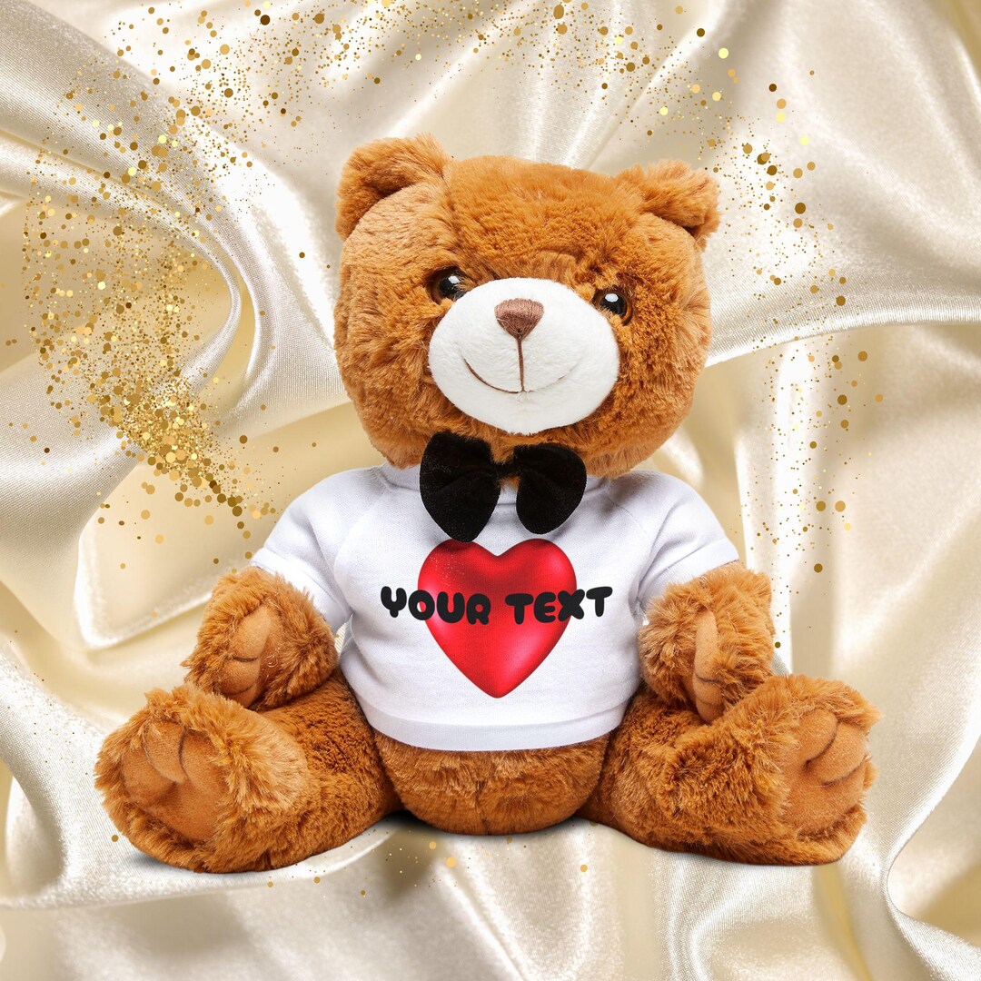 Personalized Teddy Bear With Individual Message or Name, Plush Toy Gift ...