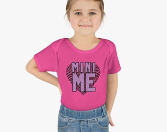 Body in morbido cotone per bambini, tutina carina per bambini, abbigliamento unisex Mini Me, pagliaccetto leggero per bambini, etichetta a strappo