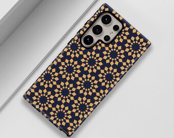 Coque de portable Samsung carrelée d'Asie centrale : art symétrique, protection robuste