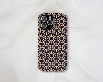 Coque de portable géométrique en mosaïque d'étoiles | Boîtier robuste