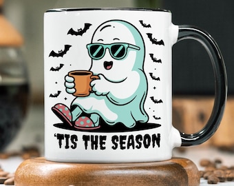 Ghost Coffee Mug, Spooky Halloween Drinkware