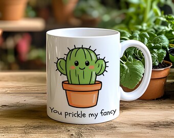 Handmade Cactus Coffee Mug: Whimsical Plant Lover Gift