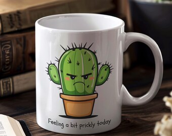 Handmade Cactus Coffee Mug: Whimsical Plant Lover Gift