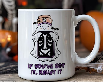 Funny Halloween Ghost Mug, Spooky Coffee Cup, Haunted House Decor