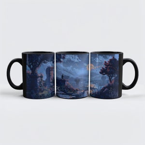 Dark Souls Style Landscape Mug: Gothic Ceramic Gamer Gift