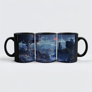 Gothic Video Game Landscape Mug: Dark Souls Style Ceramic Mug
