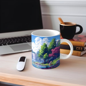 Pixel Art Coffee Mug, Retro Video Game Style - Fun Gamer Gift, Ceramic Mug