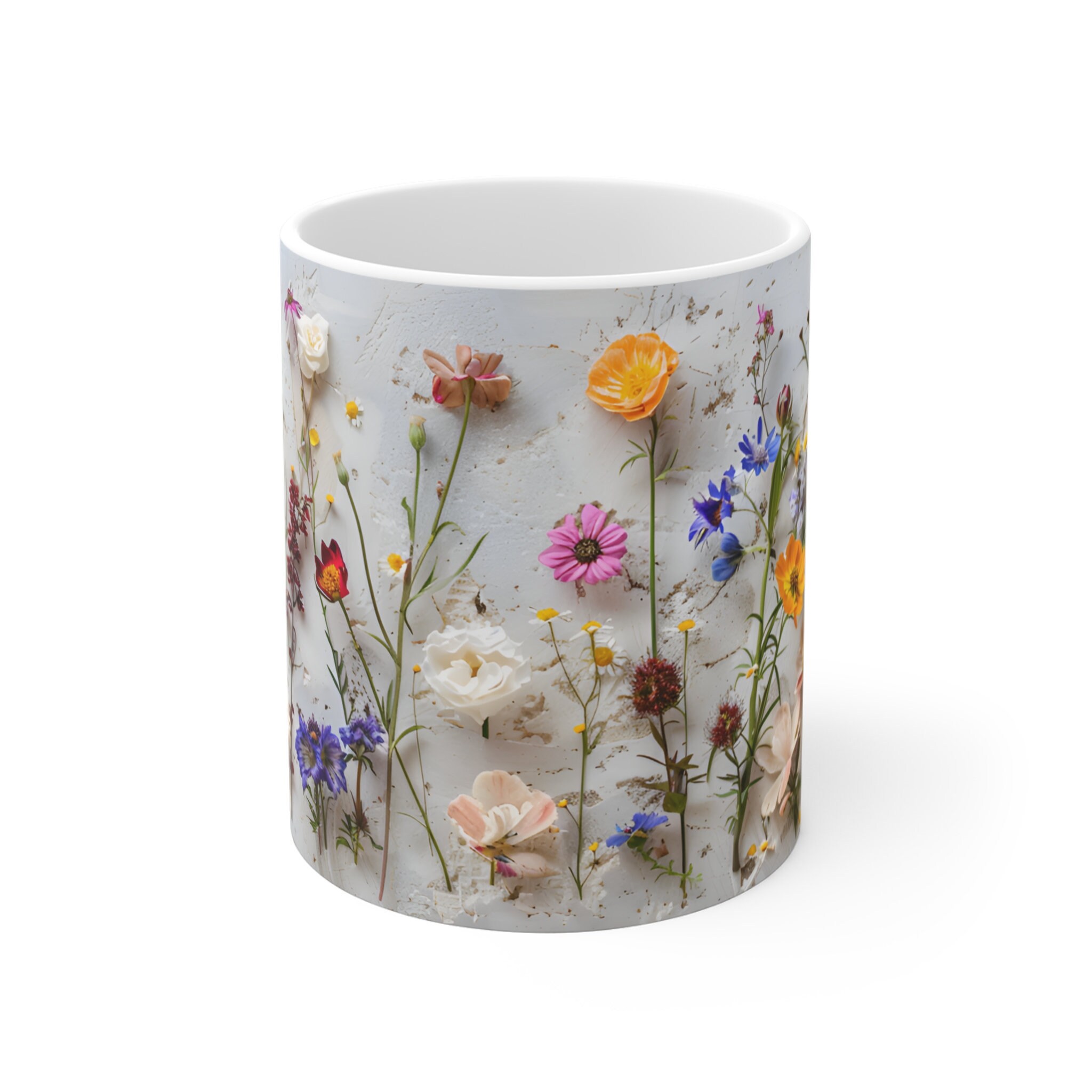 Handmade Wildflower Ceramic Coffee Mug: Nature Lover Gift - Etsy