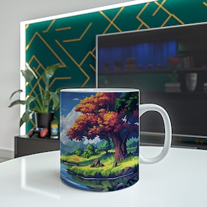 Pixel Art Coffee Mug, Retro Video Game Style - Fun Gamer Gift, Ceramic Mug