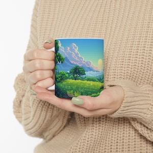 Pixel Art Coffee Mug, Retro Video Game Style - Fun Gamer Gift, Ceramic Mug