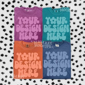 Comfort Colors C1717 Group Mockup | Trendy Mockup | Group Folded Shirt Mockup | Flat Lay Mockup | Fall Colors Comfort Colors Mockup