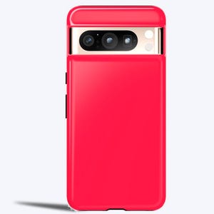 Custodia per telefono resistente BLOCK COLOR CRIMSON Rosso, Rosso papavero Rosso Rosa / iPhone 14, 13, 12, 11, X minimalista, Google Pixel 8,7,6,5 5G/Pro