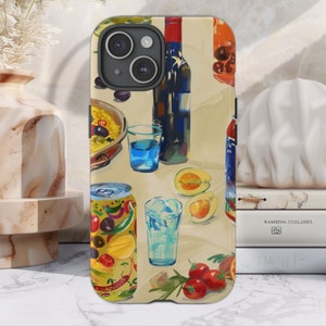 Spanish Food Summer Painting Esthetics Tough Phone Case, perfect for Samsung Galaxy, Google Pixel, or iPhone 15, 14, 13, 12