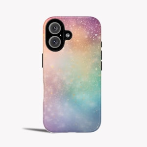 WHIMSICAL RAINBOW TINY Golden Stars Soft Gradient High Quality Cases, rainbow for iPhone 16,15,14|Pro Plus Pixel 9,8,7 Pro xl Galaxy s25,s24