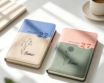 Personalized 2027 A5 Planner – Engraved PU Leather Journal with Habit Tracker & Time Management, Daily Weekly Monthly Organizer, Gift Idea