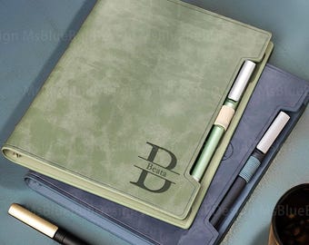 A5/A4/B5 Leather Personalized Journal, Engraved Journal Cover, Notebook Cover for Women, Leather Planner, Christmas Gift, Includes a Pen