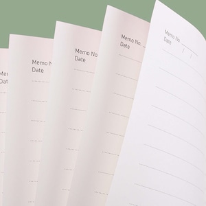 May include: Four blank memo pages with lines and dotted lines. Each page has the text "Memo No." and "Date" at the top.